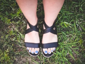 black strapey sandals