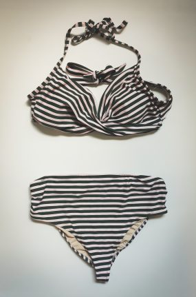Altered striped bikini